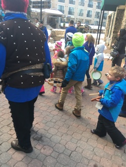Martin participating in the "Kid Parade" as part of Winterfest, Beaver Creek, Colorado.